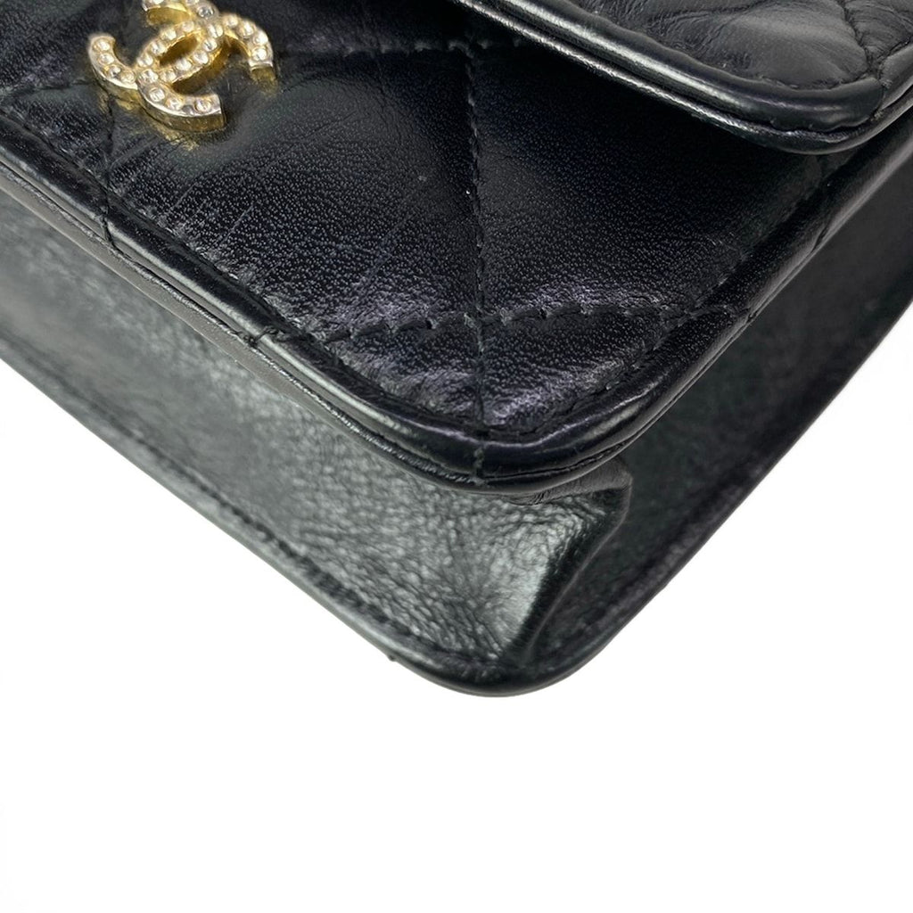 Chanel Shoulder Bag 2.55 Black Vintage Gold Che — view 7