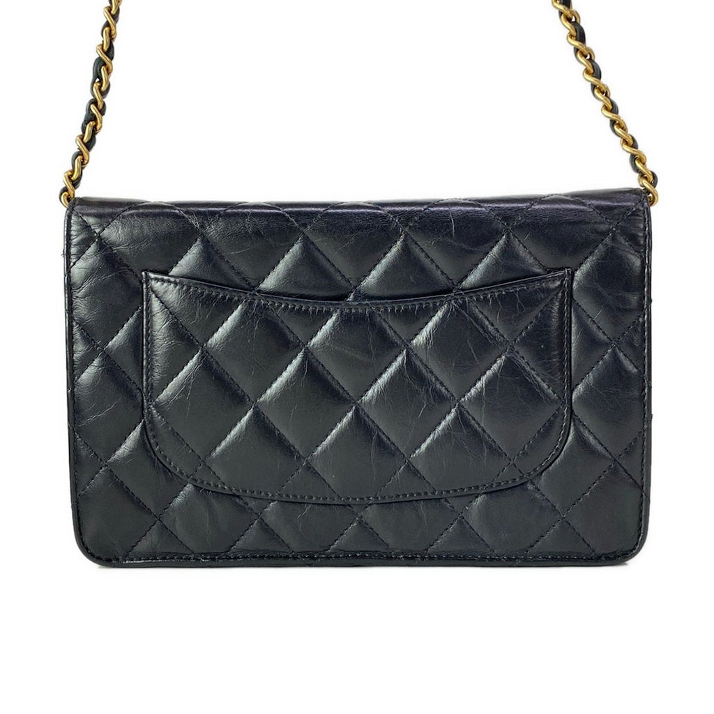 Chanel Shoulder Bag 2.55 Black Vintage Gold Che — view 3