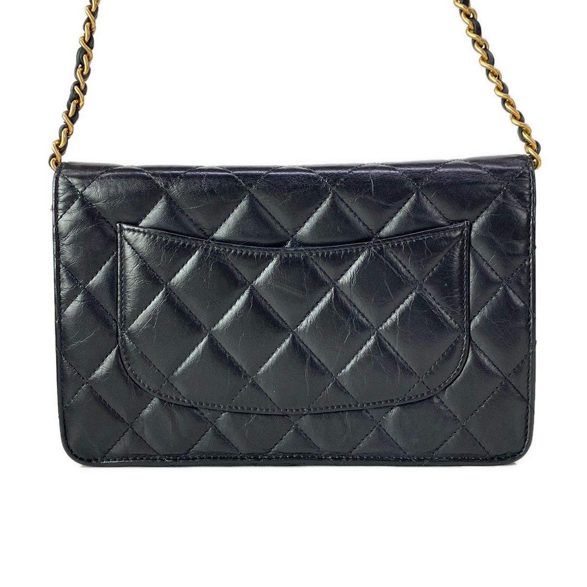 Chanel Shoulder Bag 2.55 Black Vintage Gold Che — view 3