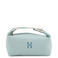 Hermes Pouch Bride-a-Brac PM Eucalyptus Silver Canvas Case