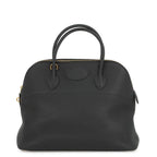Hermes Handbag Bolide 35 Black Gold Taurillon Clemence 2-Way
