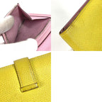 Hermes Bifold Wallet Bearn Compact Verso Epsom Yellow Pink — view 9