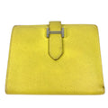 Hermes Bifold Wallet Bearn Compact Verso Epsom Yellow Pink