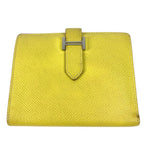 Hermes Bifold Wallet Bearn Compact Verso Epsom Yellow Pink