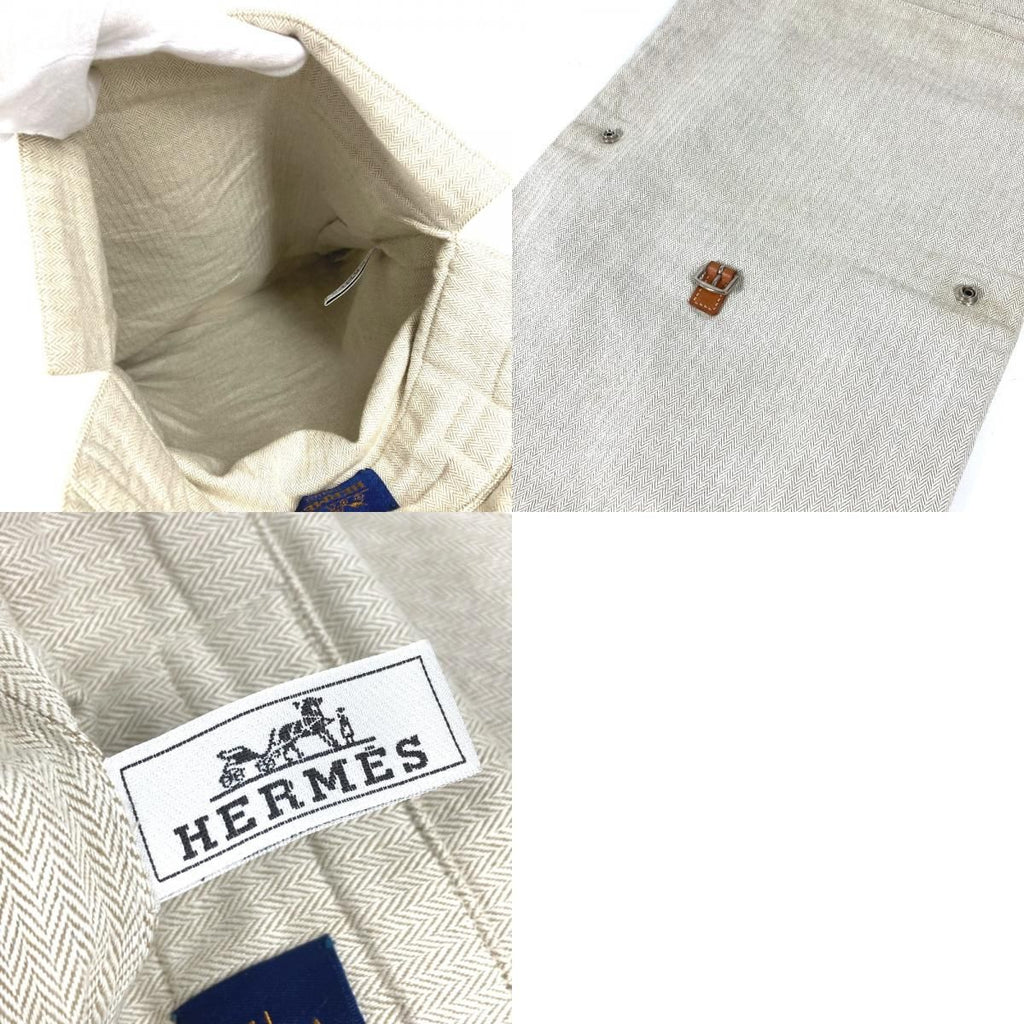 Hermes Handbag Baggage Ali Cotton White — view 9