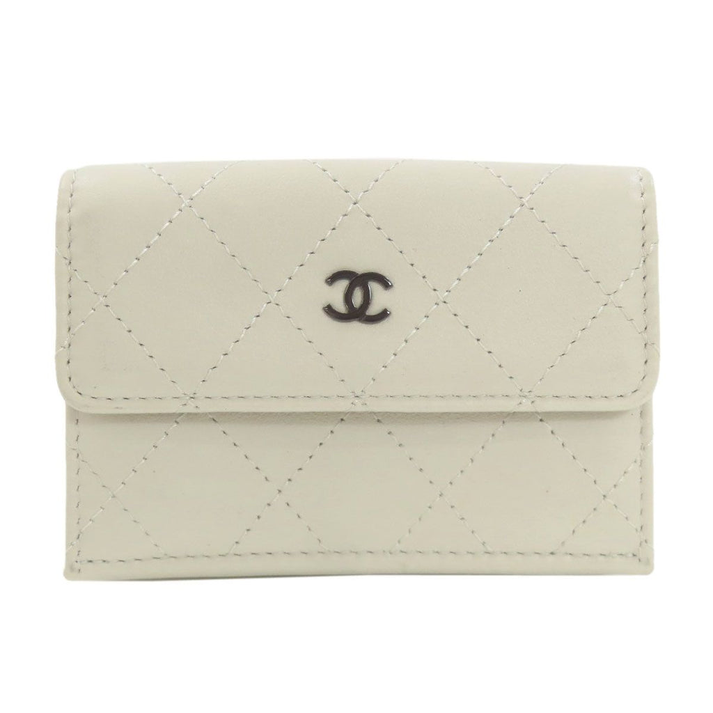 Chanel CC Logo Silver Wallet