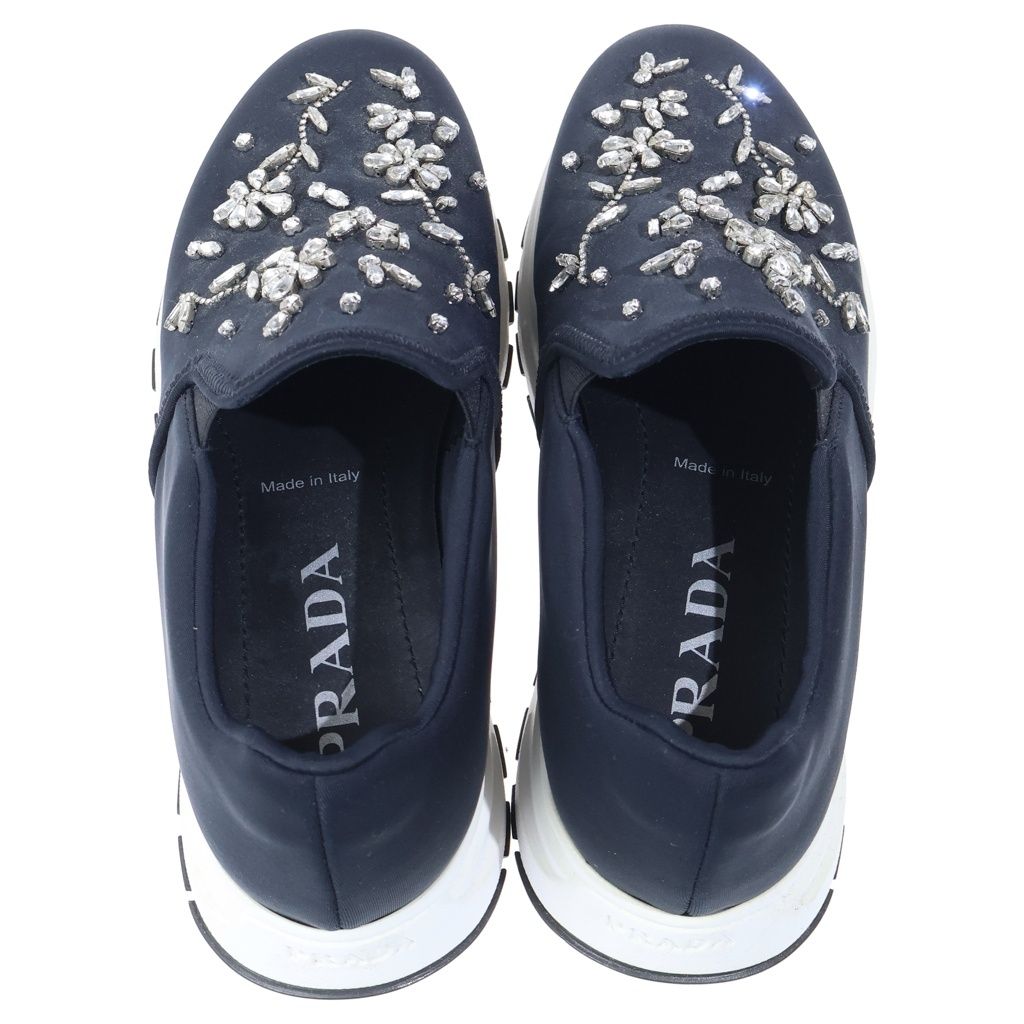 Prada Visual Decoration Low Cut Slip on Shoes Black — view 4