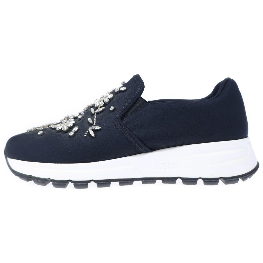 Prada Visual Decoration Low Cut Slip on Shoes Black