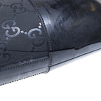 Gucci GG All Over Pattern Rubber Rain Long Boots Black — view 6