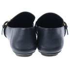Louis Vuitton Logo Belt Leather Loafers Slip on Shoes Black — view 3