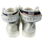 Gucci Logo Embroidery Metallic Cles Lace Up Belt Sneaker — view 3