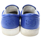 Bottega Veneta Intrecciato Leather Sneakers Slip Ons Blue — view 3