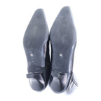 Prada Leather Logo Side Zip Heels Long Boots Shoes Black — view 4