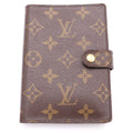 Louis Vuitton Monogram Agenda PM Binder Notebook Cover Brown Gold