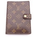 Louis Vuitton Monogram Agenda PM Binder Notebook Cover Brown Gold