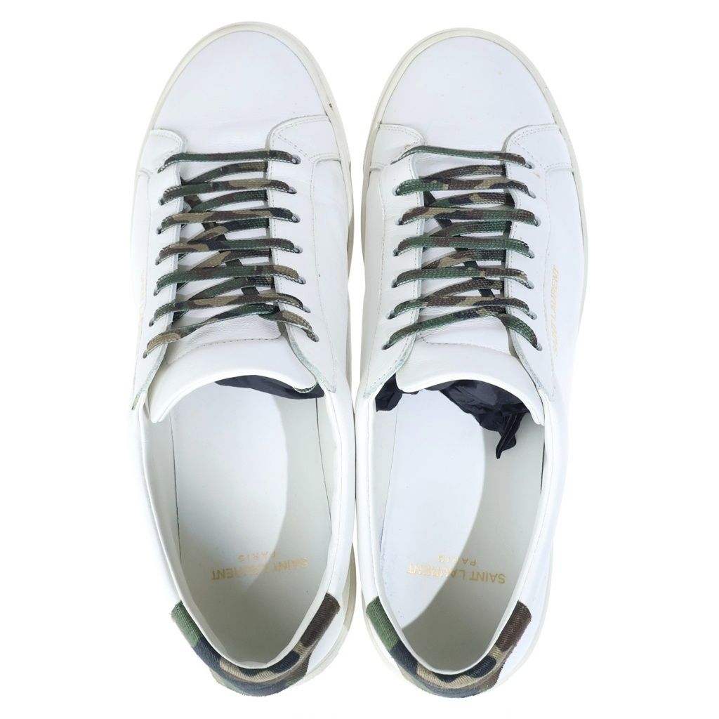 Saint Laurent Paris Camouflage Lace Low Cut Sneakers White Khaki — view 4