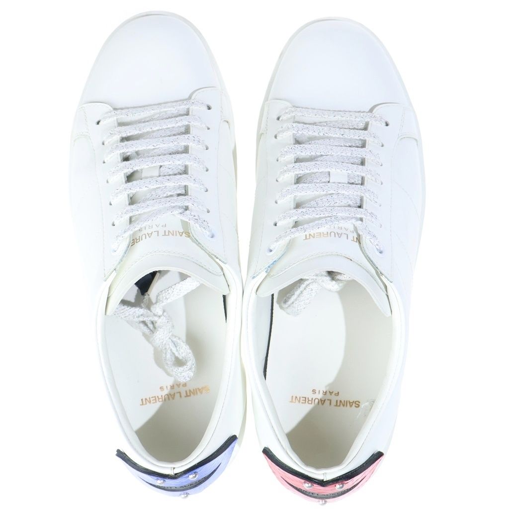 Saint Laurent Paris Lip Pearl Low Cut Sneakers White — view 4
