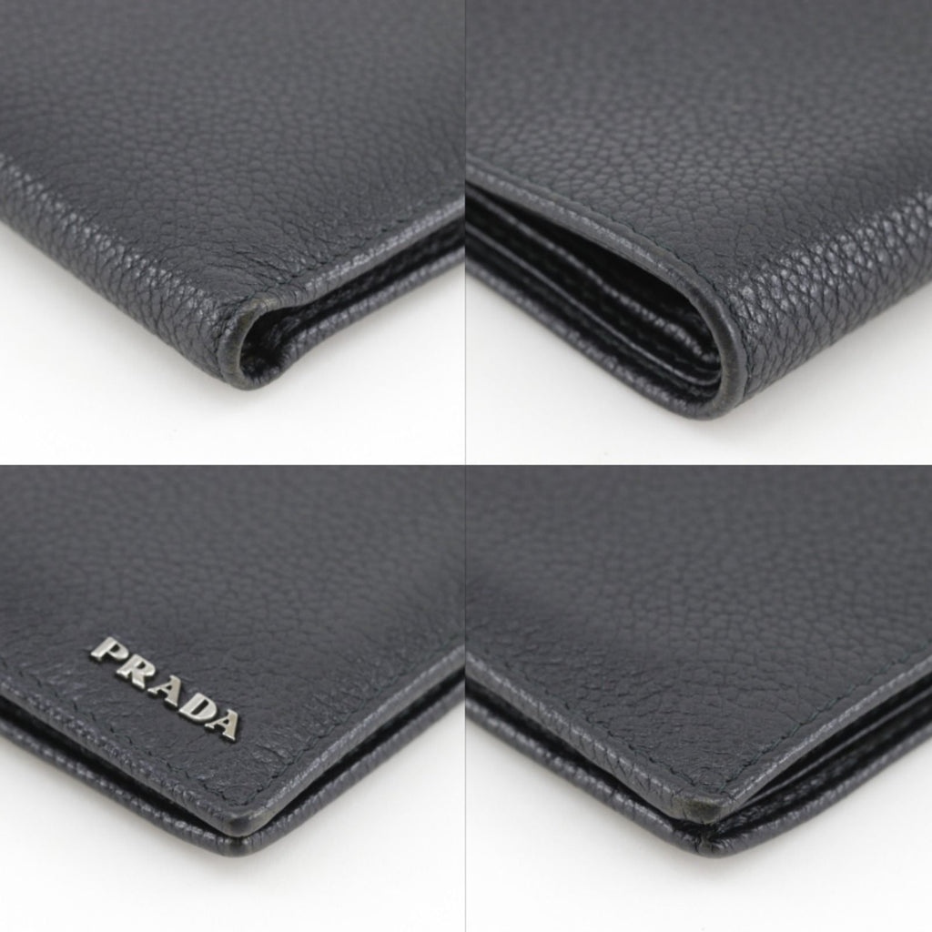 Prada 2 Leather Nero Black Wallet — view 4