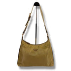 Prada Triangle Logo Shoulder Bag Bo Beige Brown — view 2