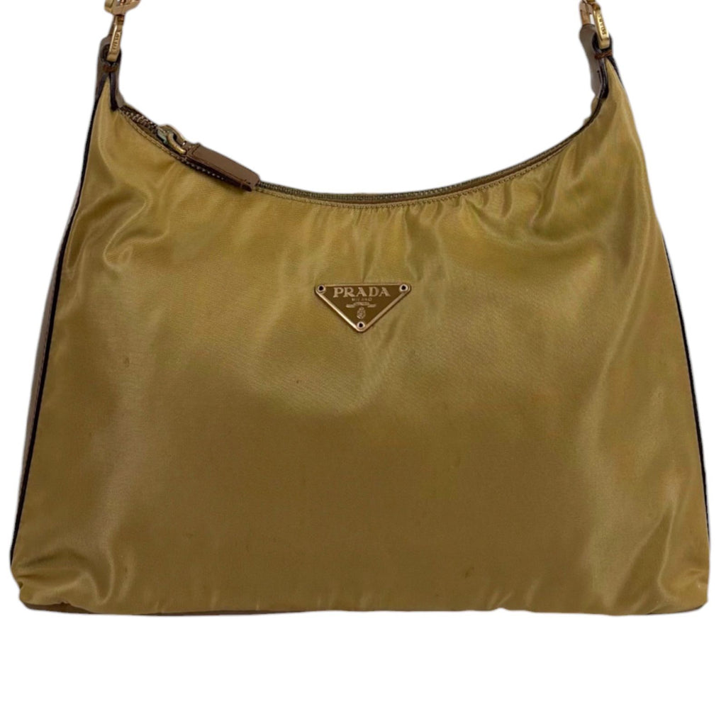 Prada Triangle Logo Shoulder Bag Bo Beige Brown — view 4