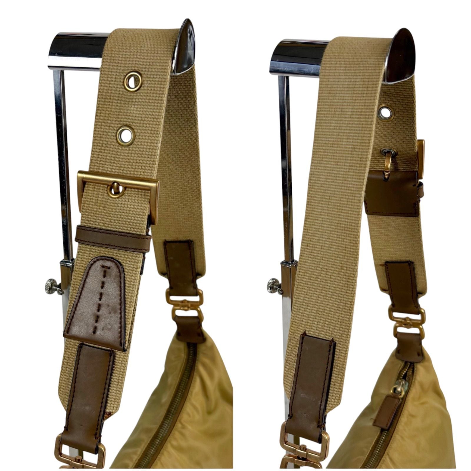 Prada Triangle Logo Shoulder Bag Bo Beige Brown — view 8