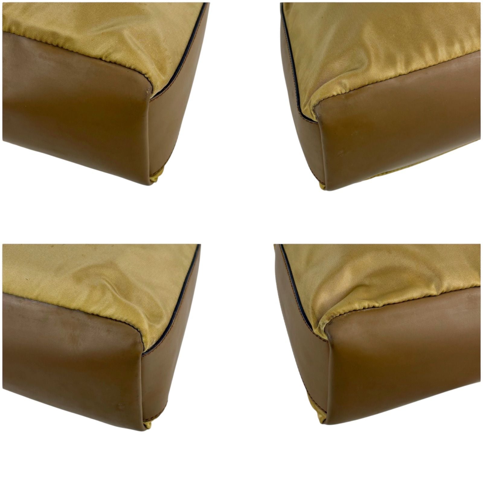 Prada Triangle Logo Shoulder Bag Bo Beige Brown — view 7