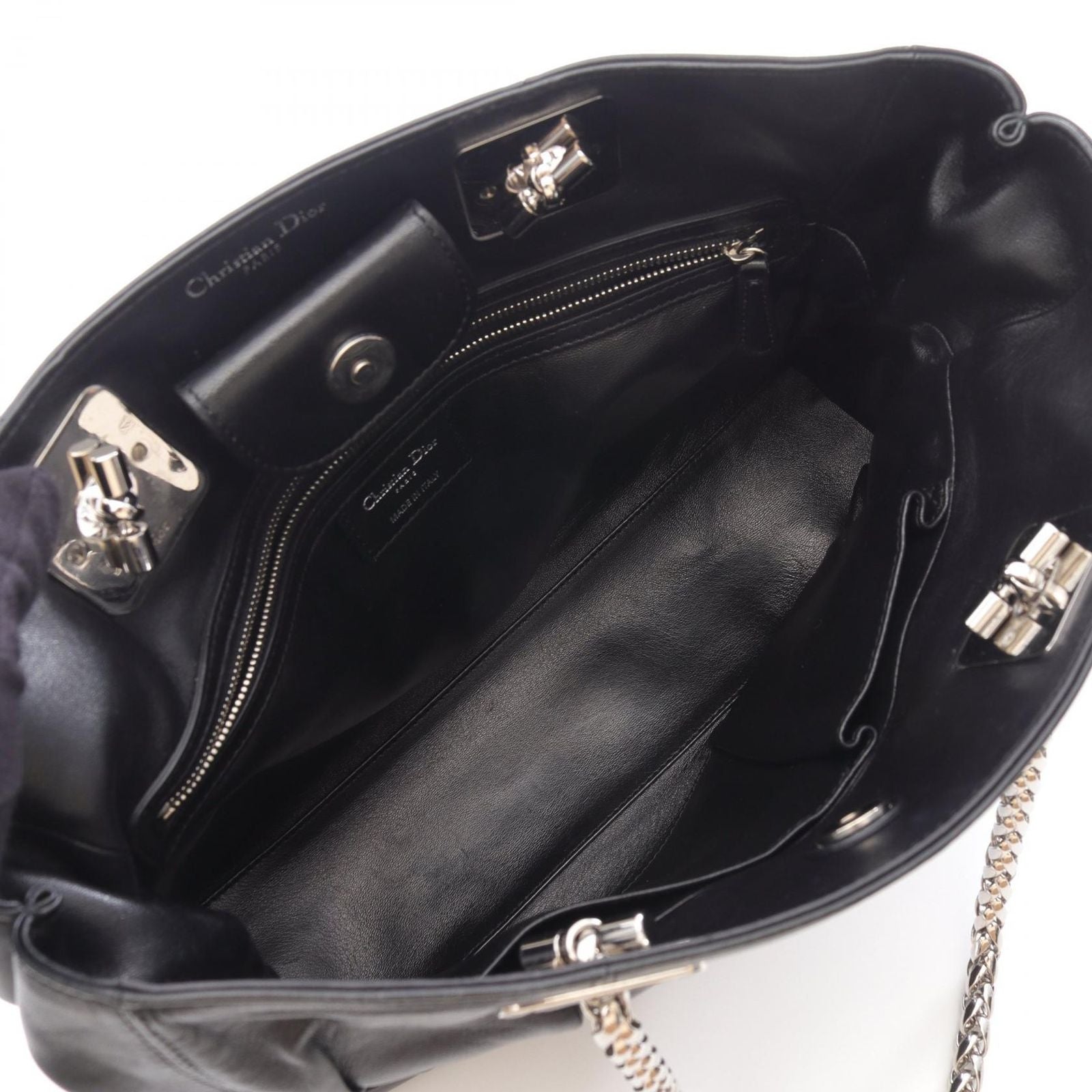 Dior Dio Tote Black Leather Granville Che — view 3