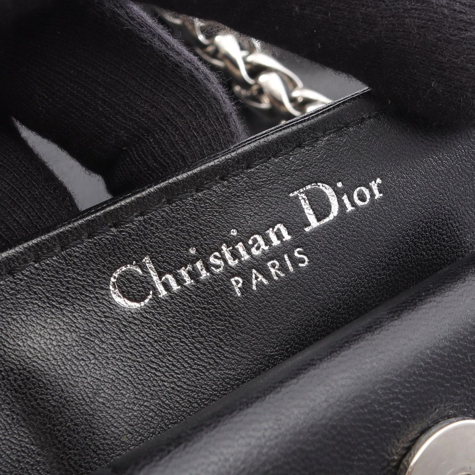 Dior Dio Tote Black Leather Granville Che — view 5