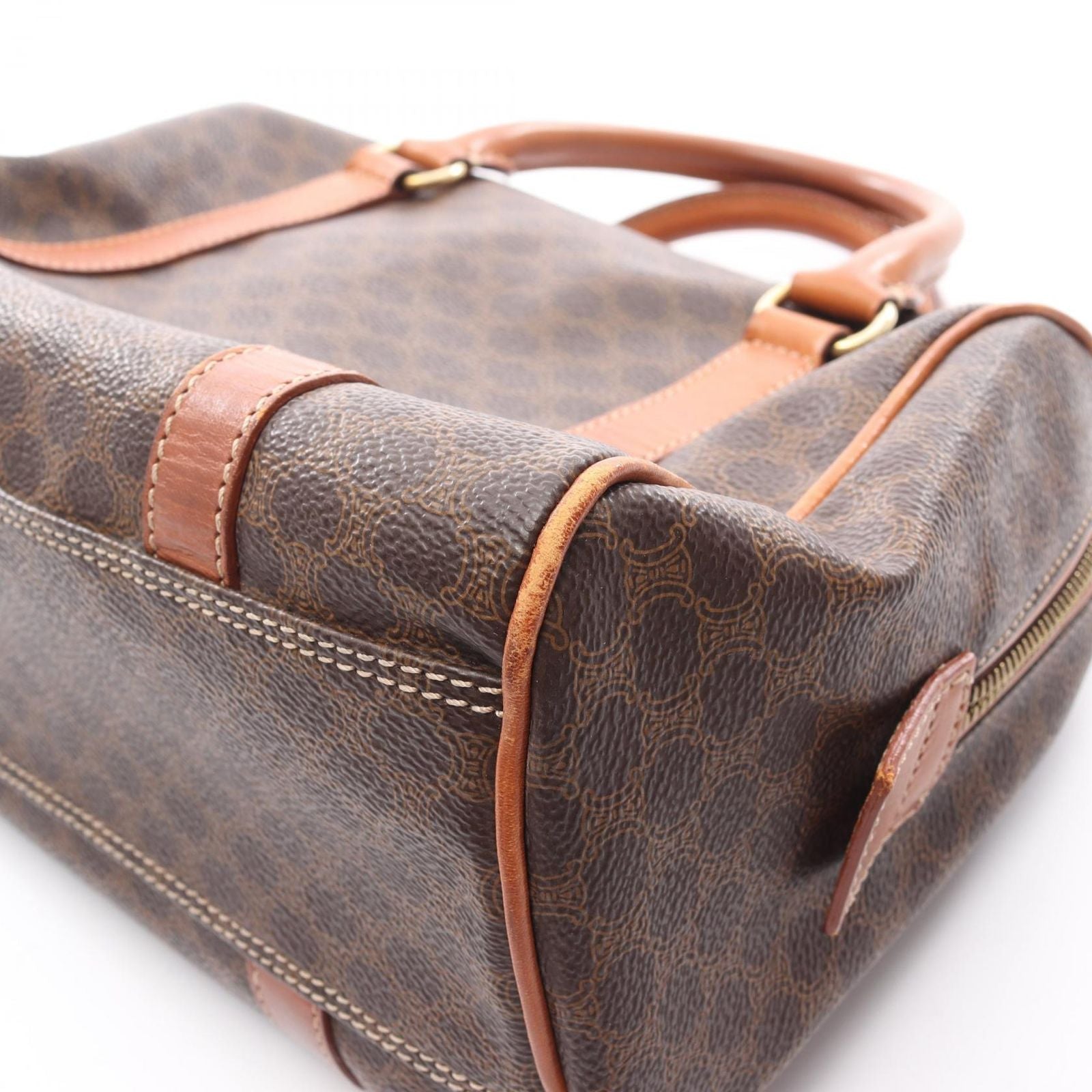 Celine Seri Handbag Brown Canvas Leather — view 8