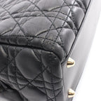 Dior Dio Tote Ladydio Cannage Black Leather Che — view 6