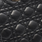 Dior Dio Tote Ladydio Cannage Black Leather Che — view 5