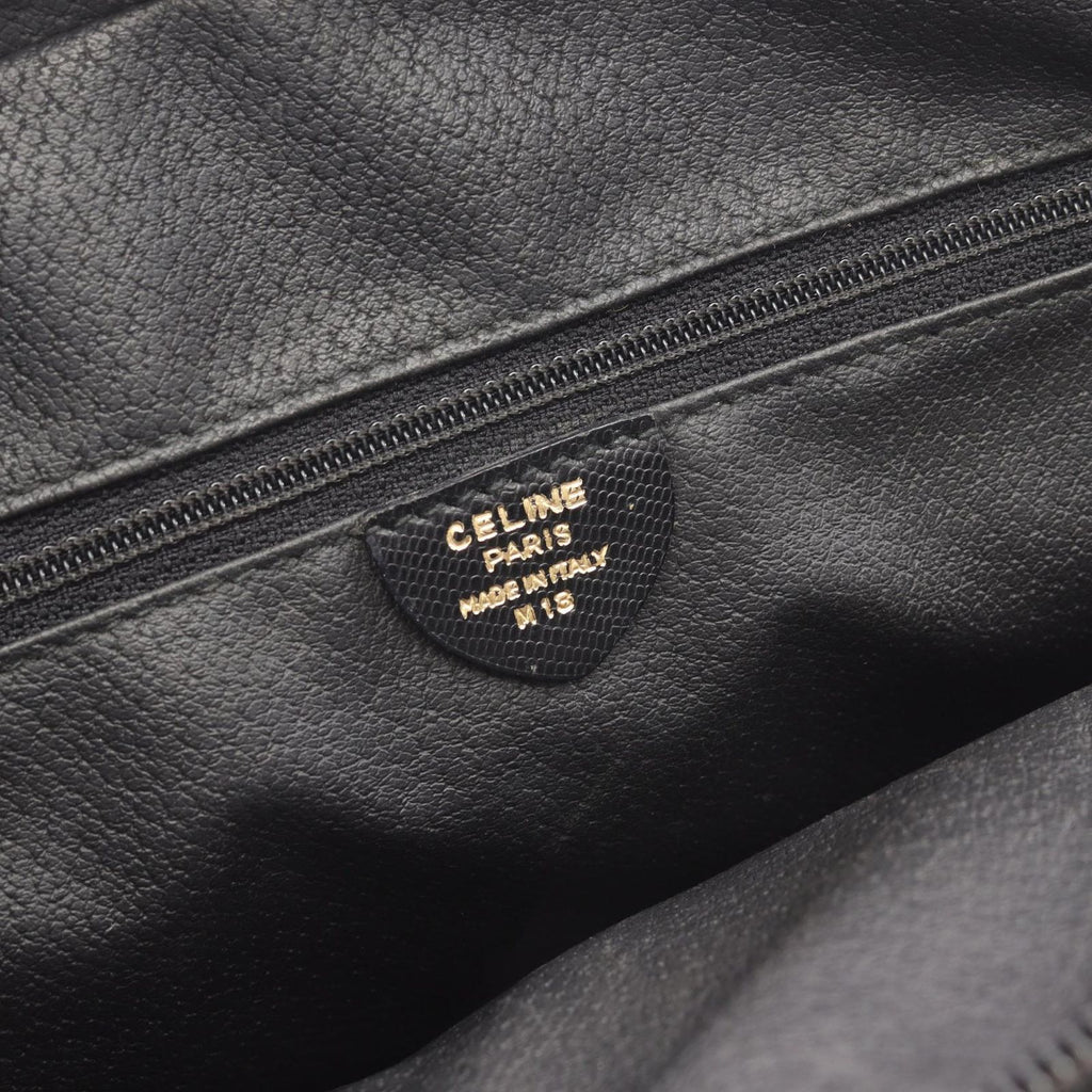 Celine Seri Handbag Sa Ninelelogo Black Leather Sa Ninele Logo — view 4