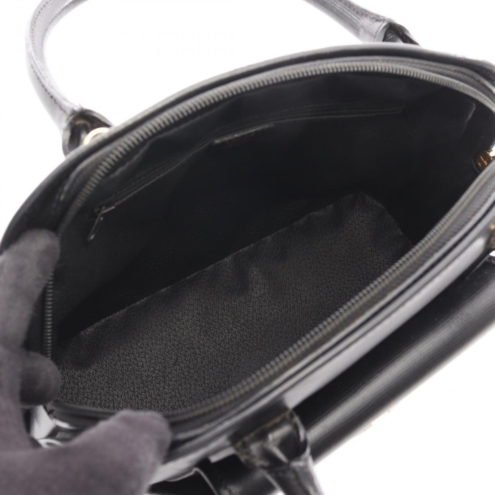Celine Seri Handbag Sa Ninelelogo Black Leather Sa Ninele Logo — view 3