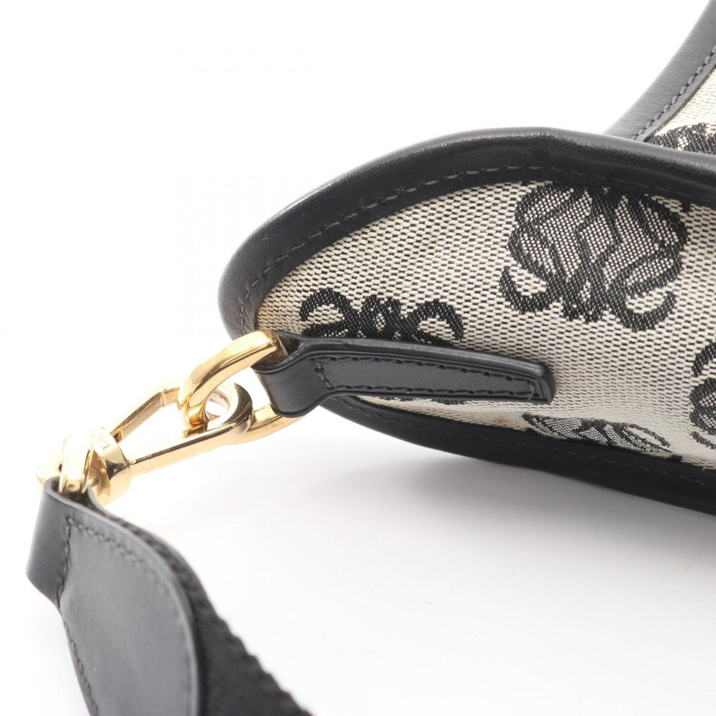 Loewe Shoulder Bag Anagram Gray Black Canvas Leather — view 7