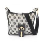 Loewe Shoulder Bag Anagram Gray Black Canvas Leather