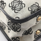 Loewe Shoulder Bag Anagram Gray Black Canvas Leather — view 6