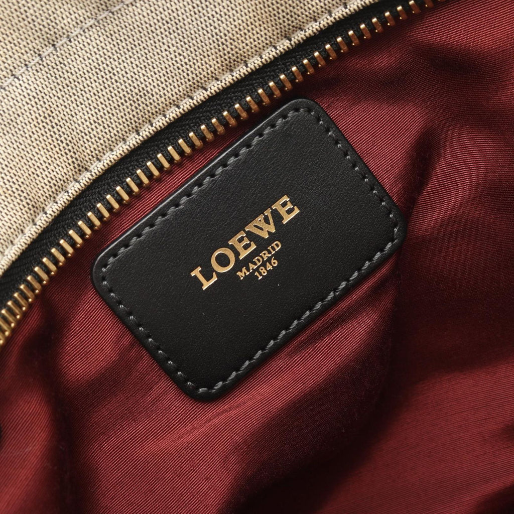 Loewe Shoulder Bag Anagram Gray Black Canvas Leather — view 4