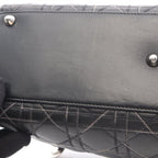 Dior Dio Handbag Ladydio Cannage Black Leather 2-Way Tote — view 7