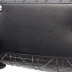 Dior Dio Handbag Ladydio Cannage Black Leather 2-Way Tote — view 8