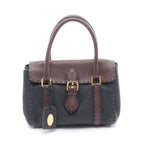 Fendi Handbag Selleria Mini Black Brown Leather