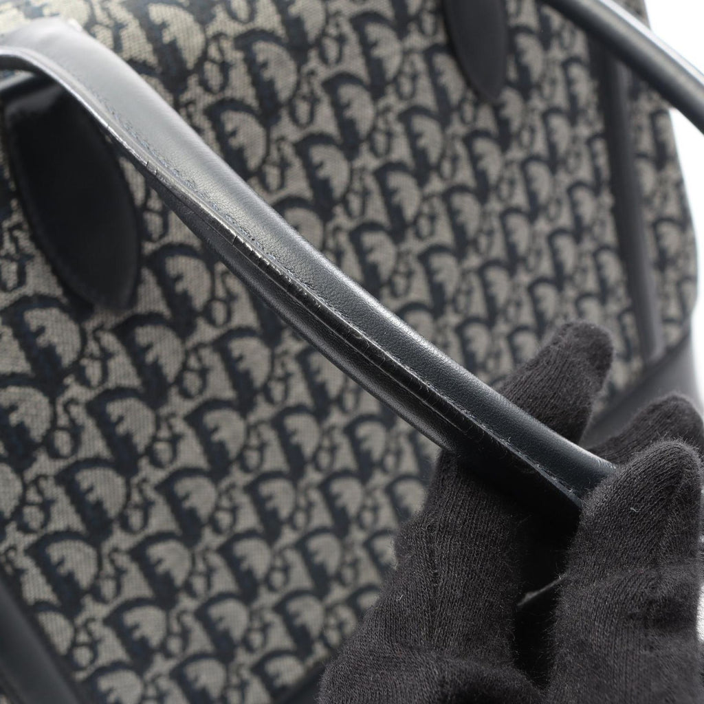 Dior Dio Handbag Tobta Denineta Zba Navy Canvas Leather — view 7
