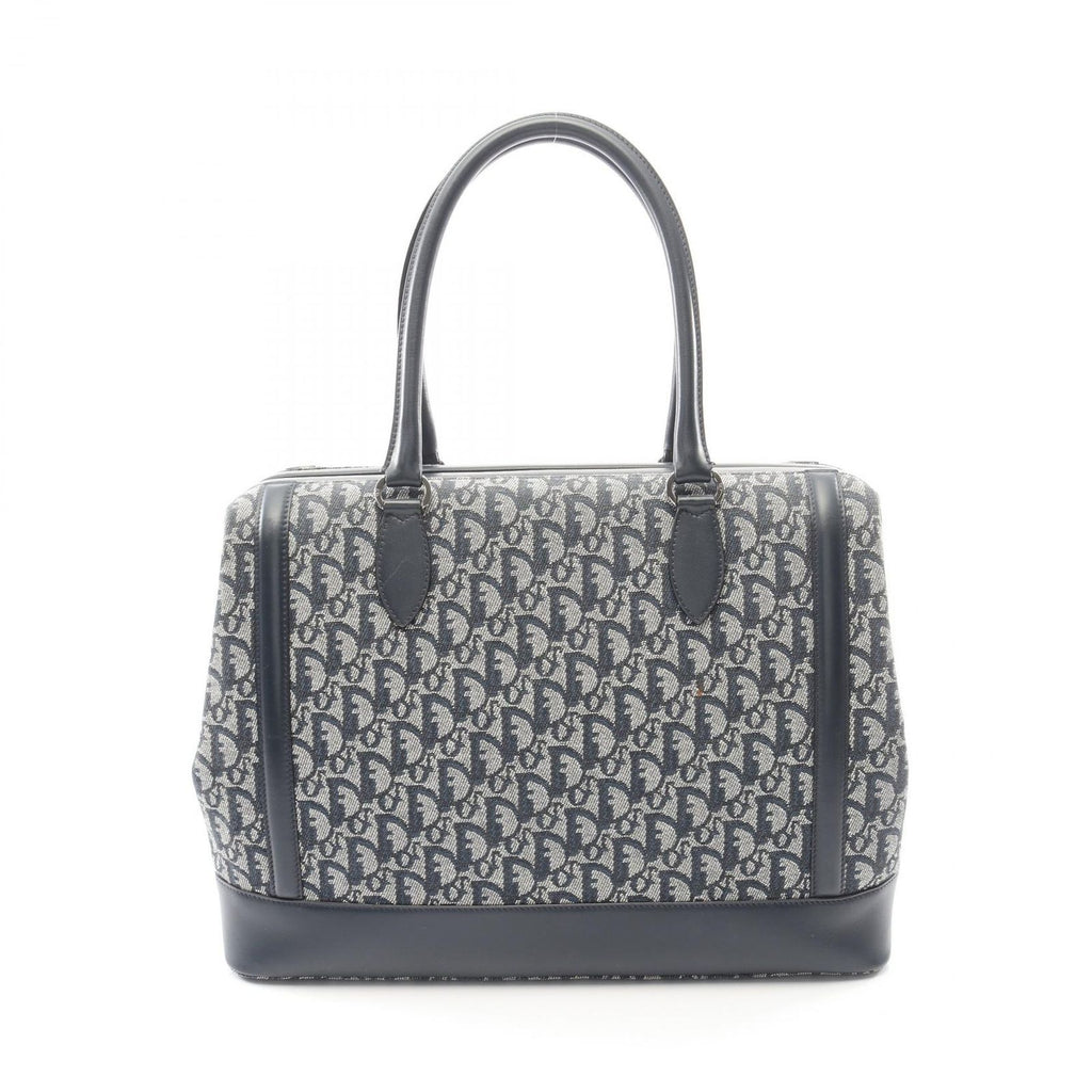 Dior Dio Handbag Tobta Denineta Zba Navy Canvas Leather