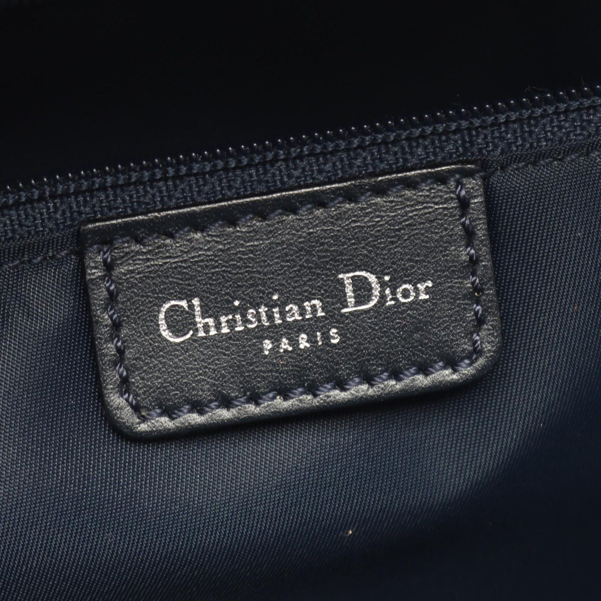 Dior Dio Handbag Tobta Denineta Zba Navy Canvas Leather — view 4
