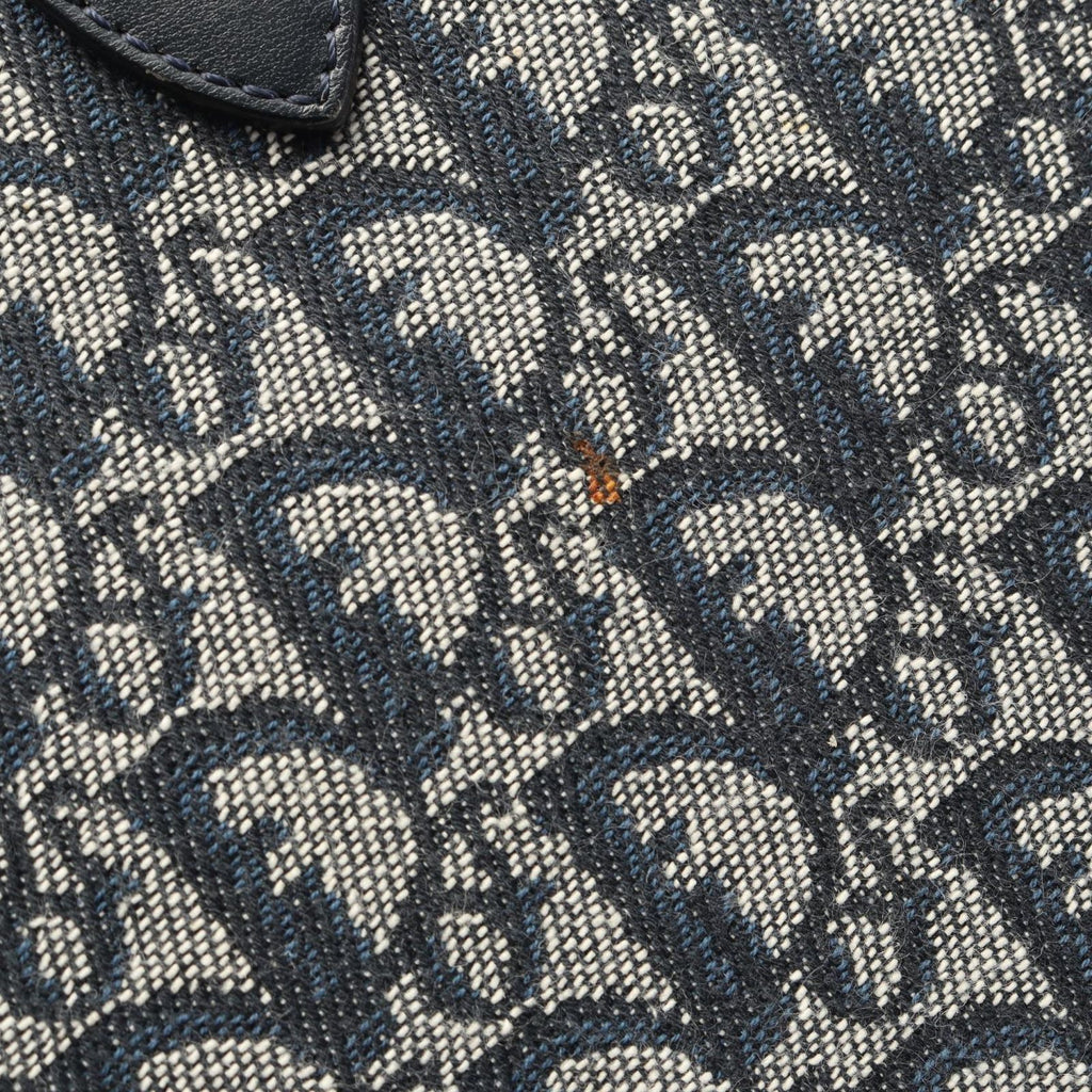 Dior Dio Handbag Tobta Denineta Zba Navy Canvas Leather — view 9