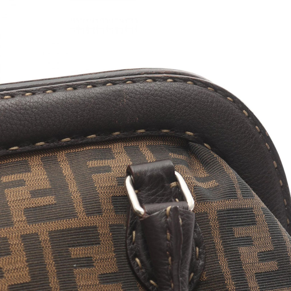 Fendi Handbag Black Brown Canvas Leather — view 7