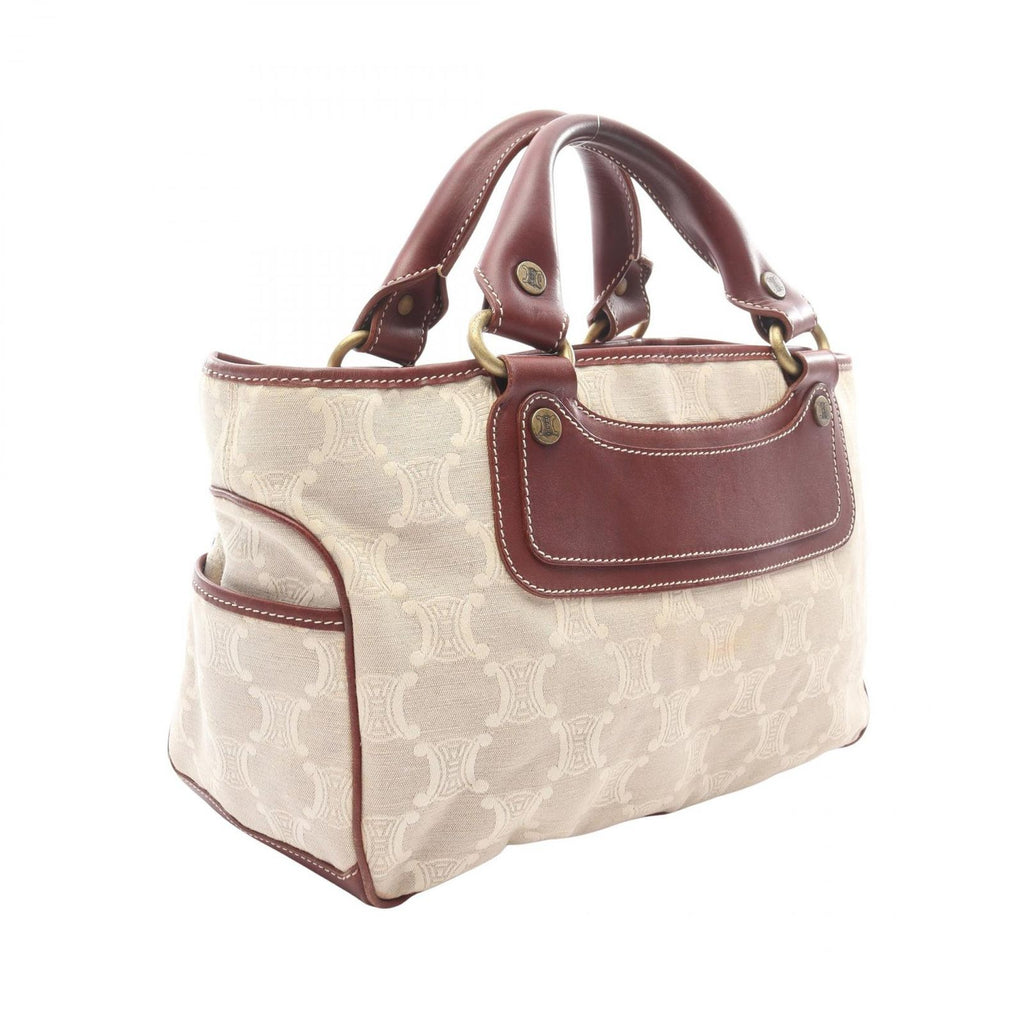 Celine Seri Handbag Beige Brown Canvas Leather — view 2