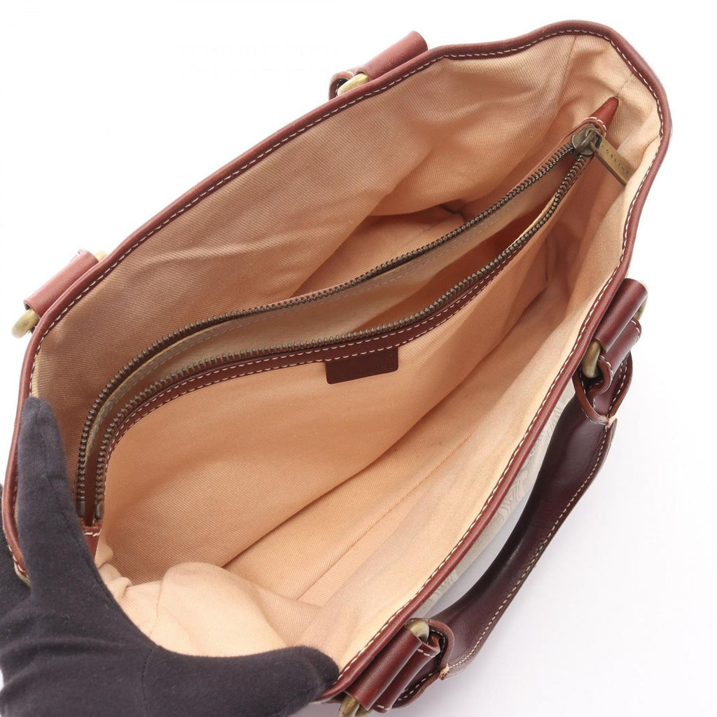 Celine Seri Handbag Beige Brown Canvas Leather — view 3