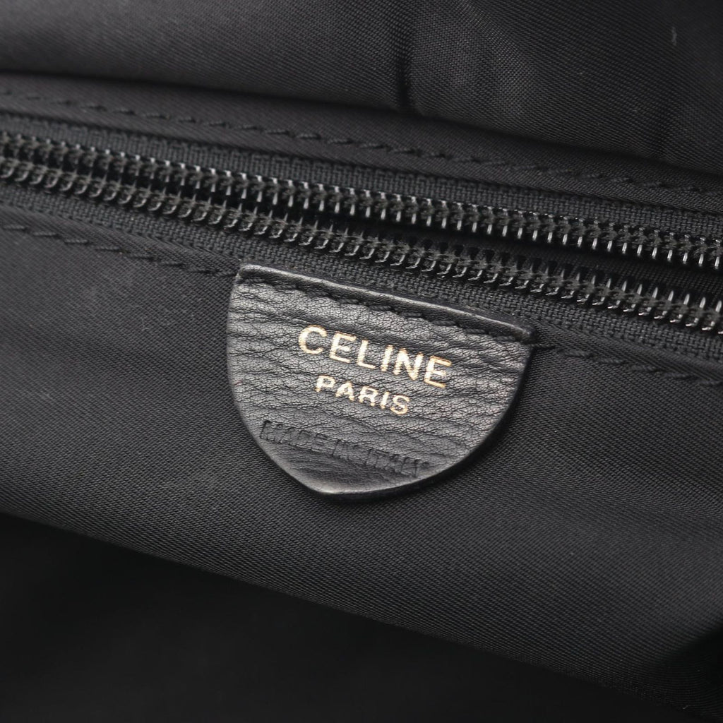 Celine Seri Handbag Sa Ninelelogo Black Nylon Leather — view 4