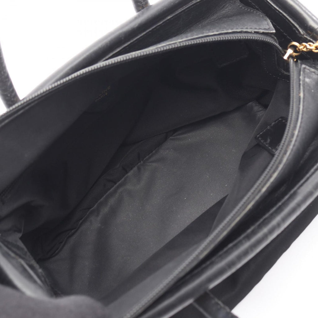 Celine Seri Handbag Sa Ninelelogo Black Nylon Leather — view 3