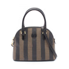 Fendi Shoulder Bag Pecan 2-Way Da Ninebrown Canvas Leather